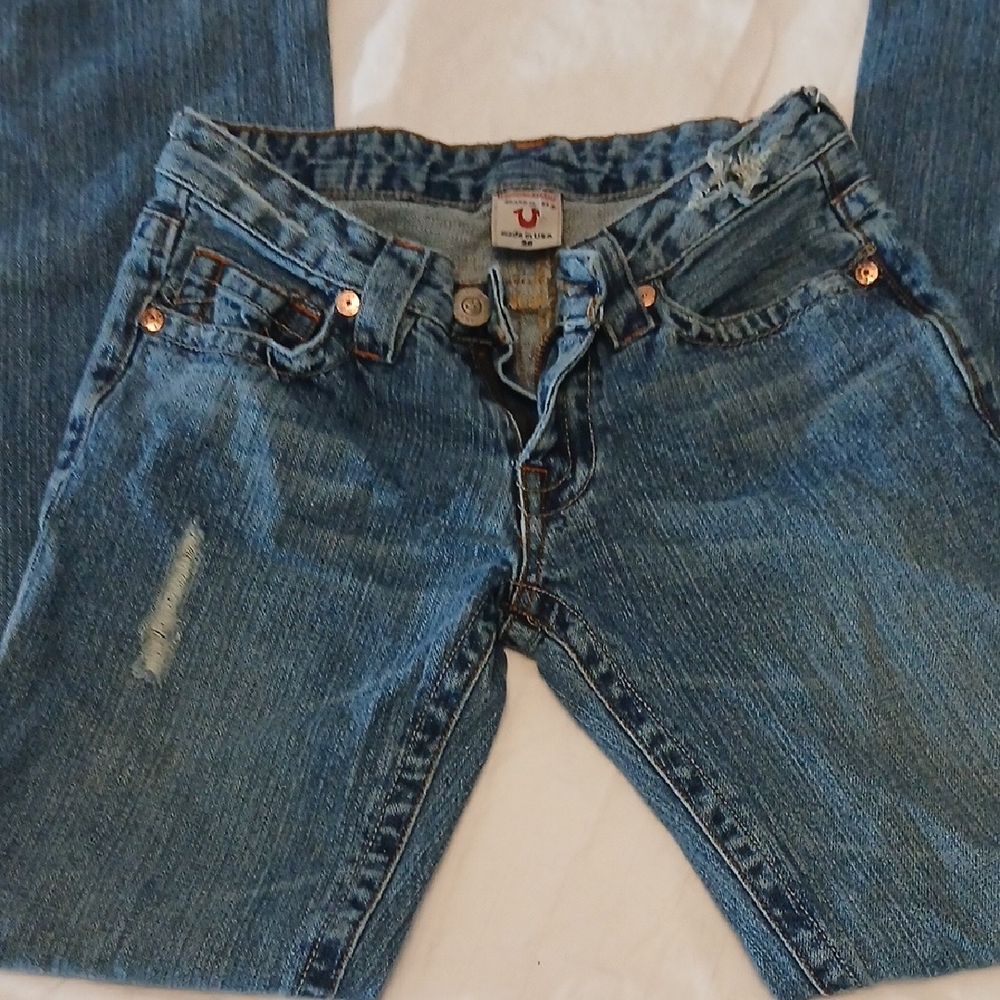 Vintage Y2K True Religion Jeans "Bobby" 26 Goddess Pocket Needs Zipper Repair - Picture 5 of 7